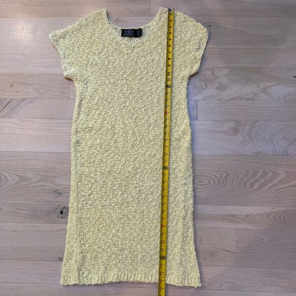 VNG David Brett Inc. Butter Yellow Open Knit Dress SZ L Beach Cover Vacation - Picture 6 of 7